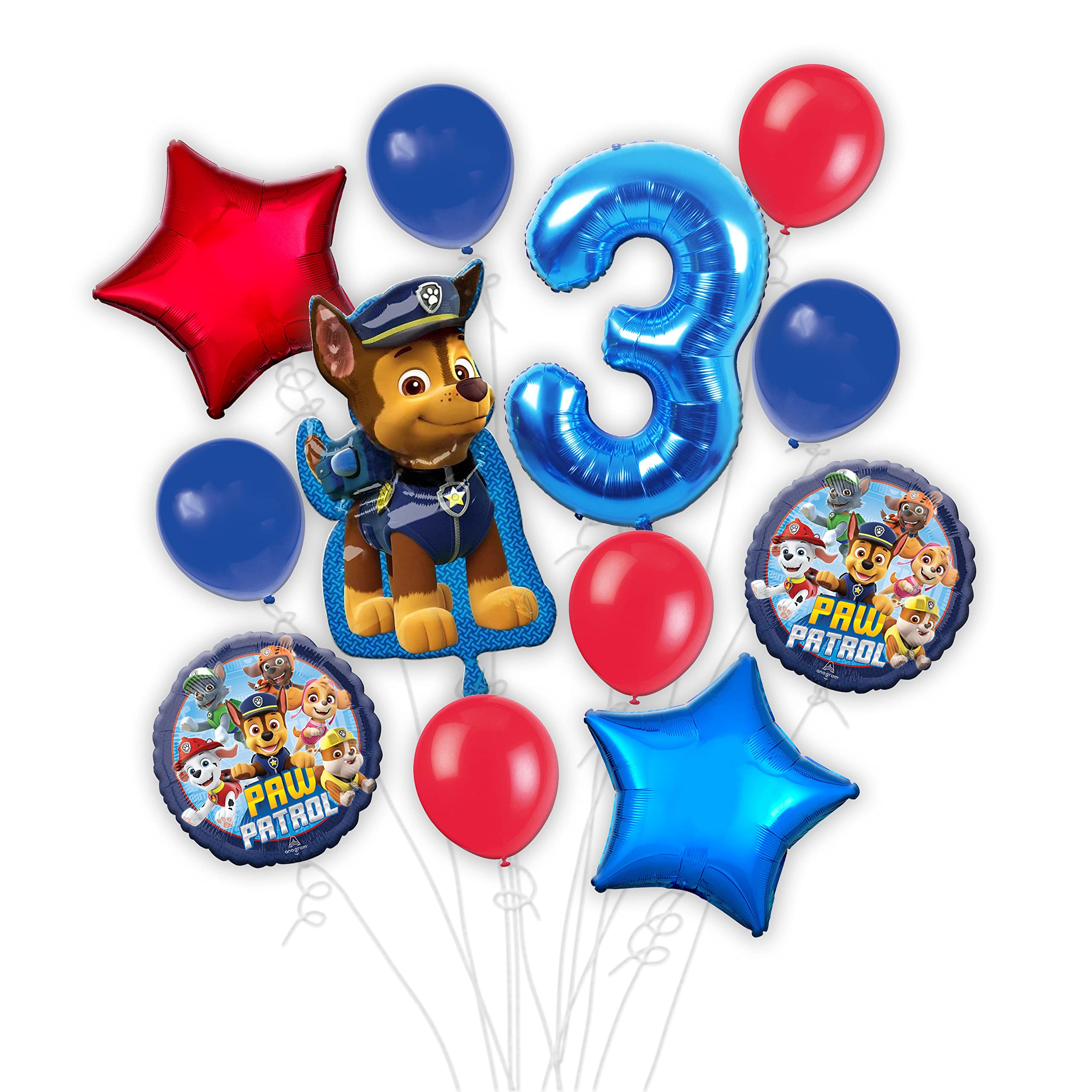 Costume Wizard Customizable 12pc Paw Patrol Birthday Balloon Bouquet - Party Supplies Decoration Bundle - Set of Latex & Foil Helium Balloons