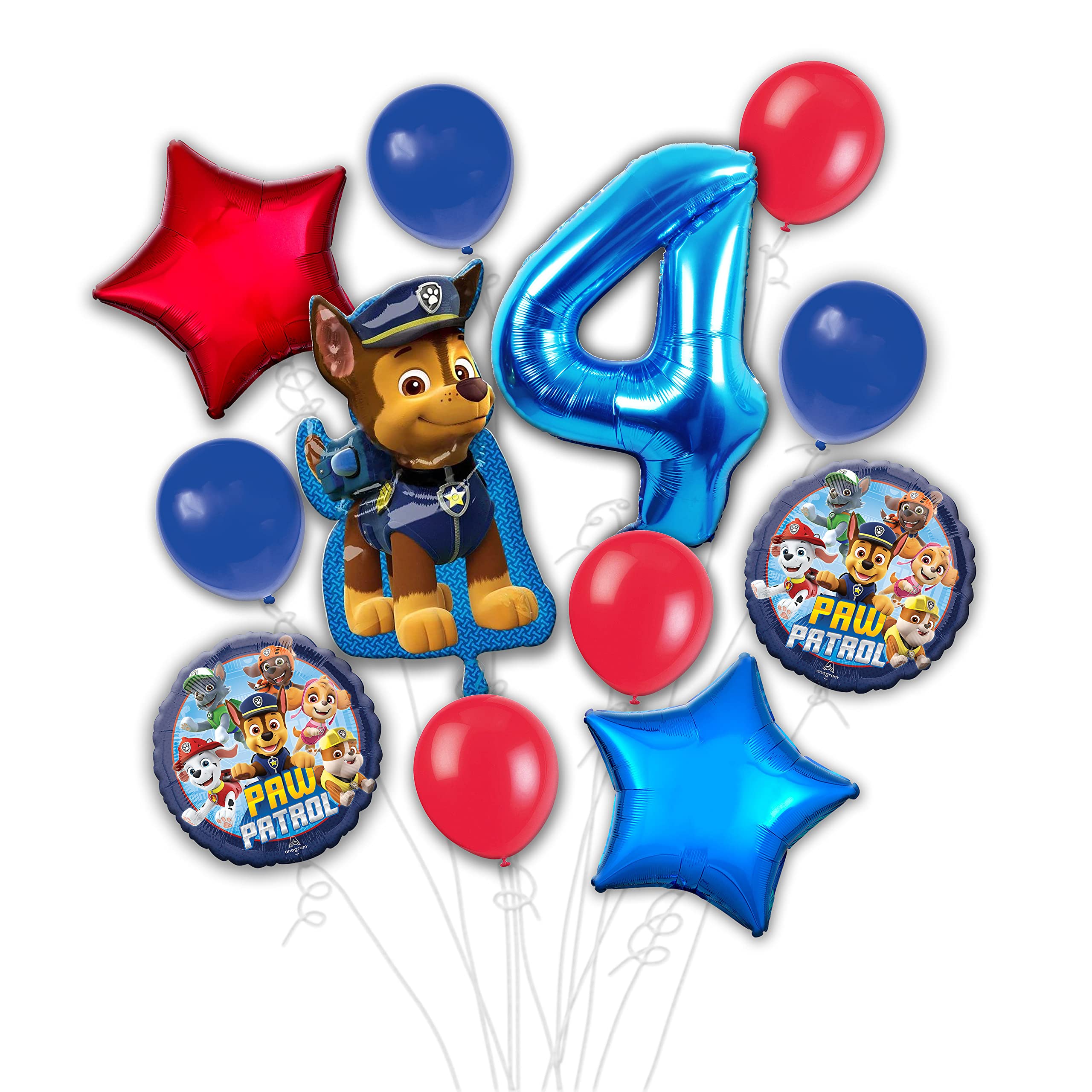 Costume Wizard Customizable 12pc Paw Patrol Birthday Balloon Bouquet - Party Supplies Decoration Bundle - Set of Latex & Foil Helium Balloons