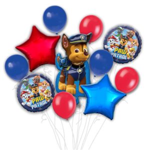 Costume Wizard Customizable 12pc Paw Patrol Birthday Balloon Bouquet - Party Supplies Decoration Bundle - Set of Latex & Foil Helium Balloons