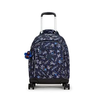 kipling new zea 15" printed laptop rolling backpack surf sea prt