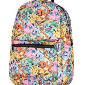 Bioworld Pokemon Backpack Pikachu Squirtle Jigglypuff Eevee Bulbasaur Charmander Laptop School Travel Backpack