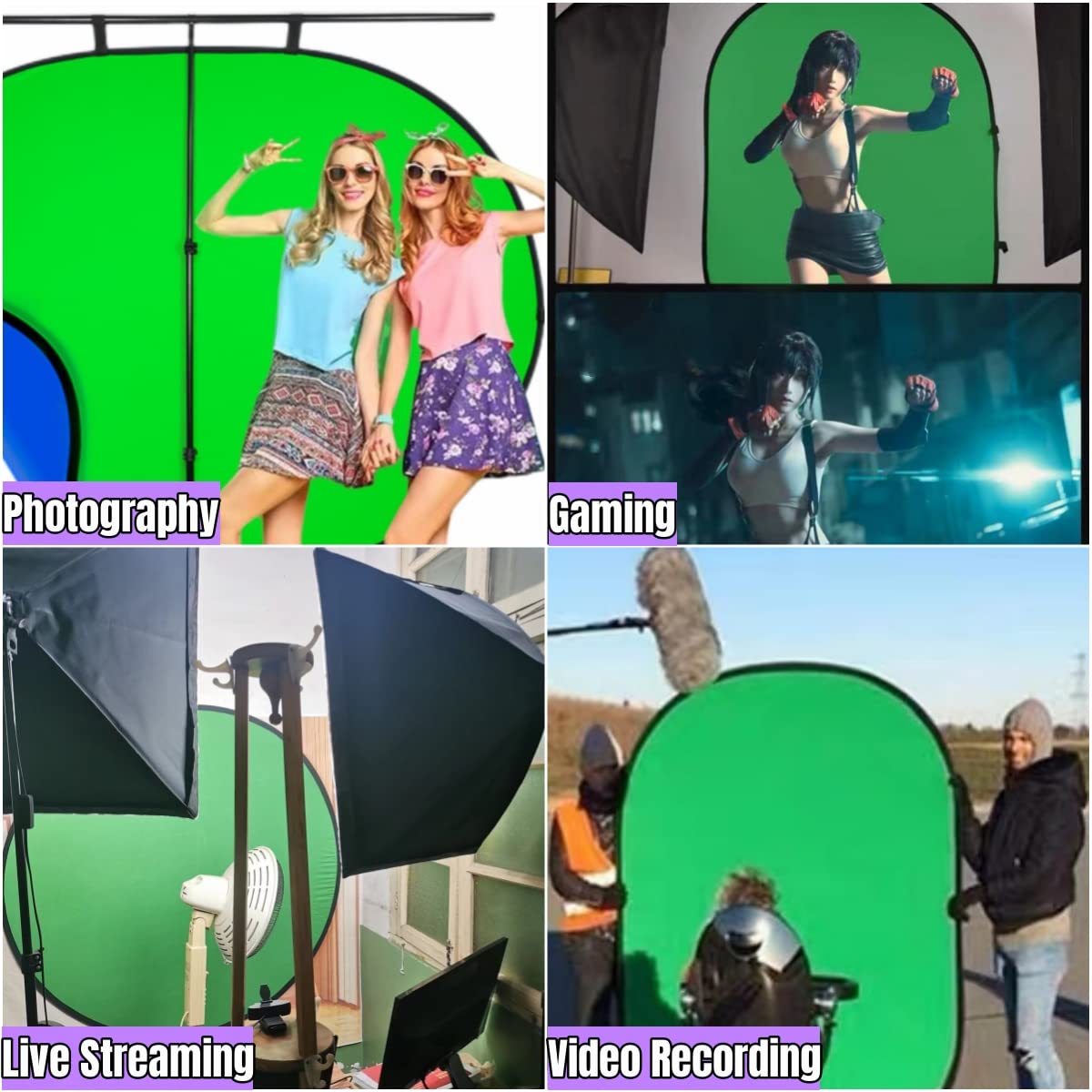 Blue Screen Green Screen Backdrop Double Sided Collapsible Green Screen with Carrying Bag,Portable Pop Up Green Screen Background for Streaming Webcam (Blue Green Screen, 39.4 * 59.1")