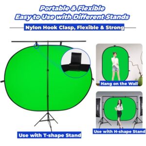 Blue Screen Green Screen Backdrop Double Sided Collapsible Green Screen with Carrying Bag,Portable Pop Up Green Screen Background for Streaming Webcam (Blue Green Screen, 39.4 * 59.1")