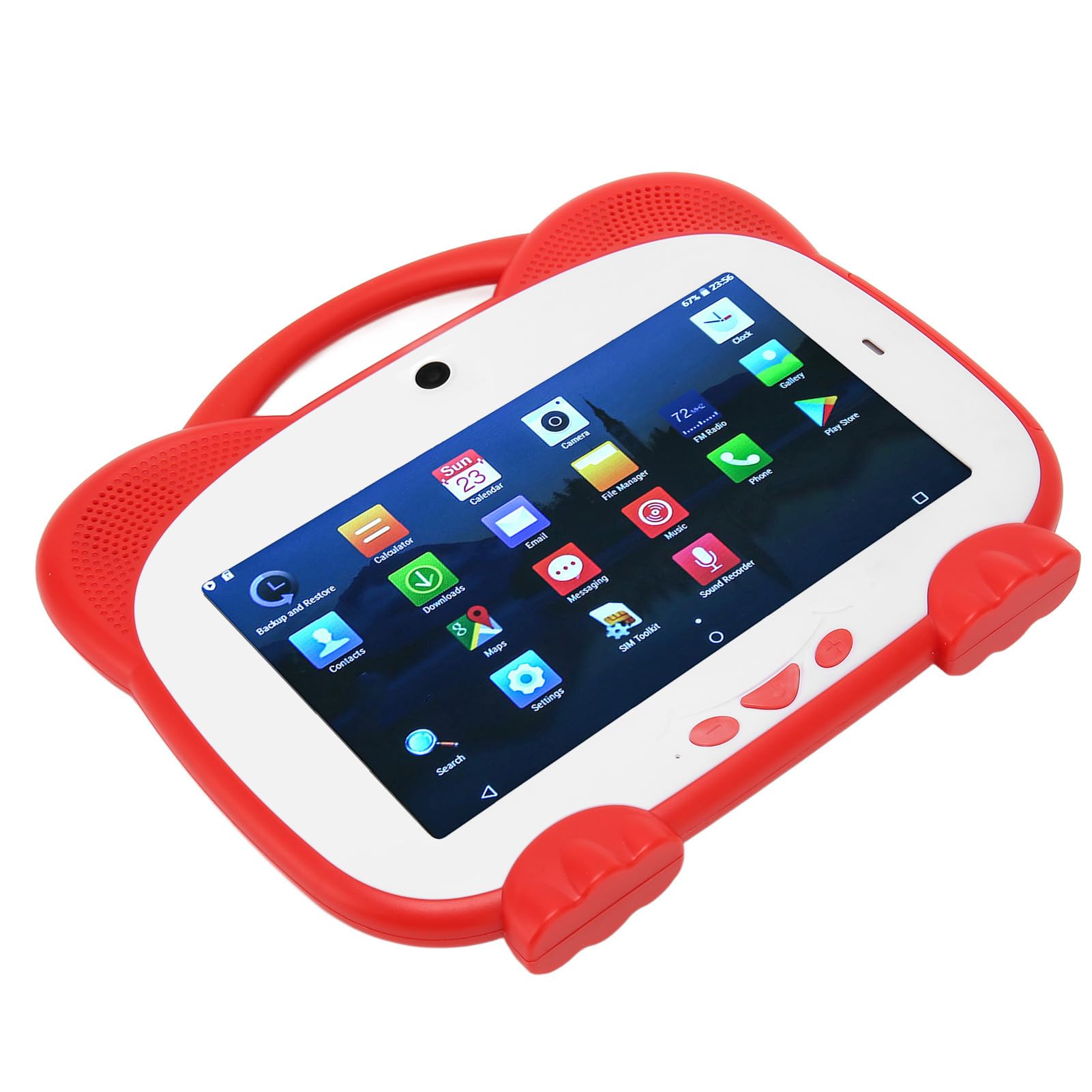 Kids Tablet, US Plug 100‑240V Dual Camera Kids Tablet 5500mAh 7 Inch Support WiFi HD 1080P for Children (Red)