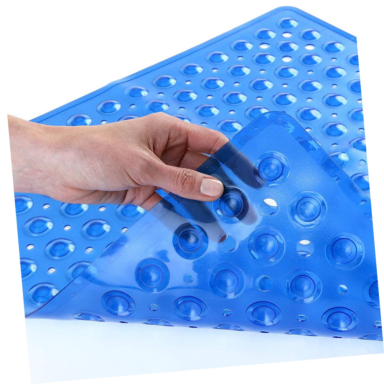 Cabilock Drain Holes Shower Pad Square Bathtub Mat Anti Slip Tub Mat Bathroom Non Slip Shower Mats Outdoor Carpet Suction Cups Traction Shower Mat Shower Bath Mat Foot Pad Floor Suction Pad