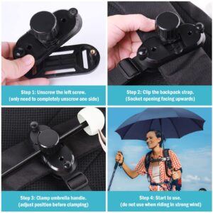 WISHFORU Hands-Free Backpack Umbrella Holder – for Backpack Use, Essential Traveling Accessories for Daily Use