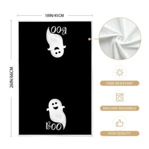 GEEORY Halloween Kitchen Dish Towels Set of 2,Trick or Treat White Ghost Stripes 18x26 Inch Drying Dishcloth,Farmhouse Home Decoration GD123