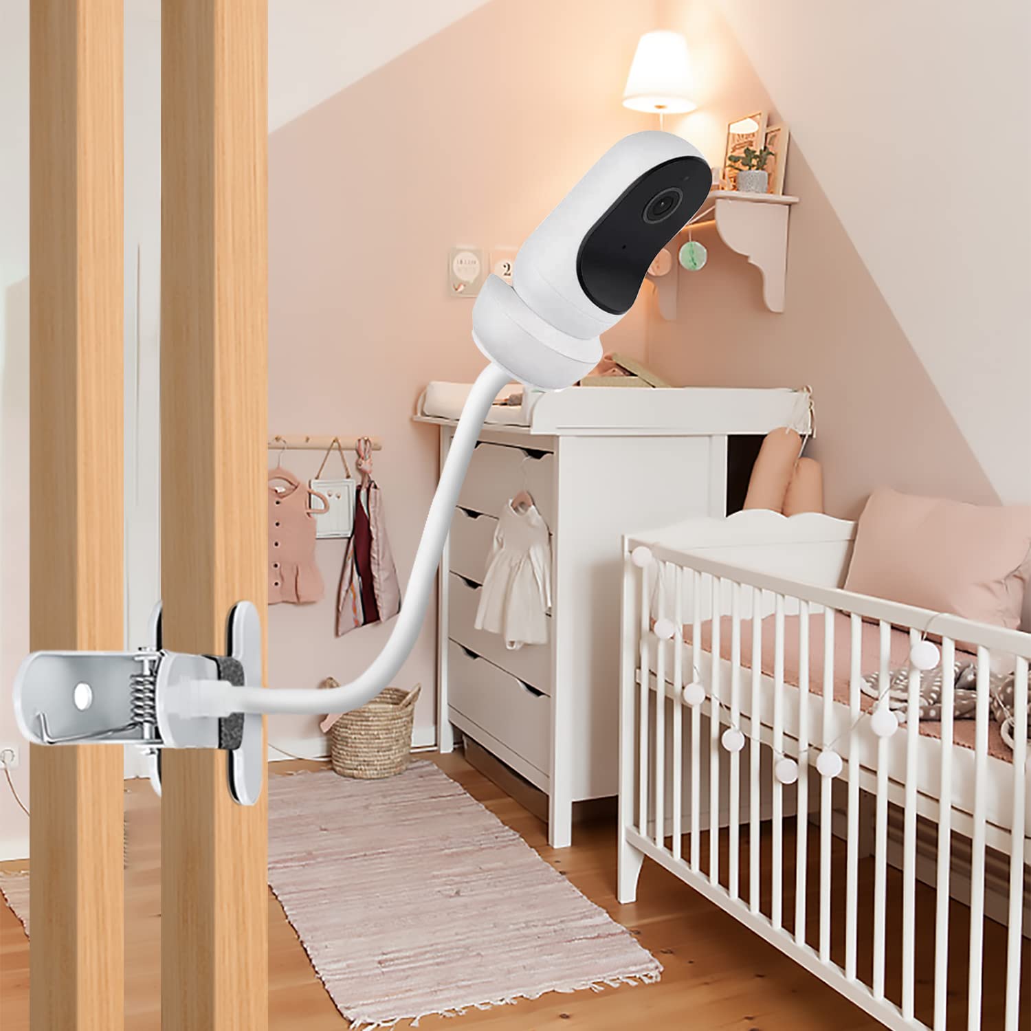 AOZTSUN Baby Monitor Mount, Compatible with Owlet Cam/Duo & Other Cameras, 15.7in Flexible Clip, Wall Mount, Metal, Adjustable