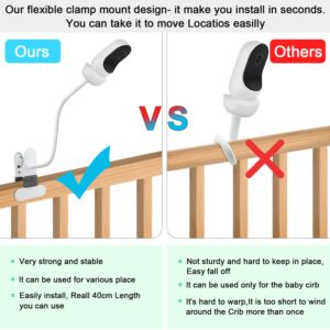 AOZTSUN Baby Monitor Mount, Compatible with Owlet Cam/Duo & Other Cameras, 15.7in Flexible Clip, Wall Mount, Metal, Adjustable