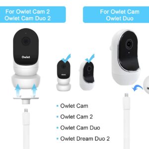 AOZTSUN Baby Monitor Mount, Compatible with Owlet Cam/Duo & Other Cameras, 15.7in Flexible Clip, Wall Mount, Metal, Adjustable