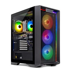 skytech gaming nebula gaming pc desktop – intel core i3 12100f 3.3 ghz, nvidia gtx 1650, 500gb nvme ssd, 16gb ddr4 ram 3200, 600w gold psu, 11ac wi-fi, windows 11 home 64-bit,black