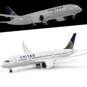 bswath large model airplane 1:130 american united airway boeing 787 model jet plane model for adults with led light for gift and decoration
