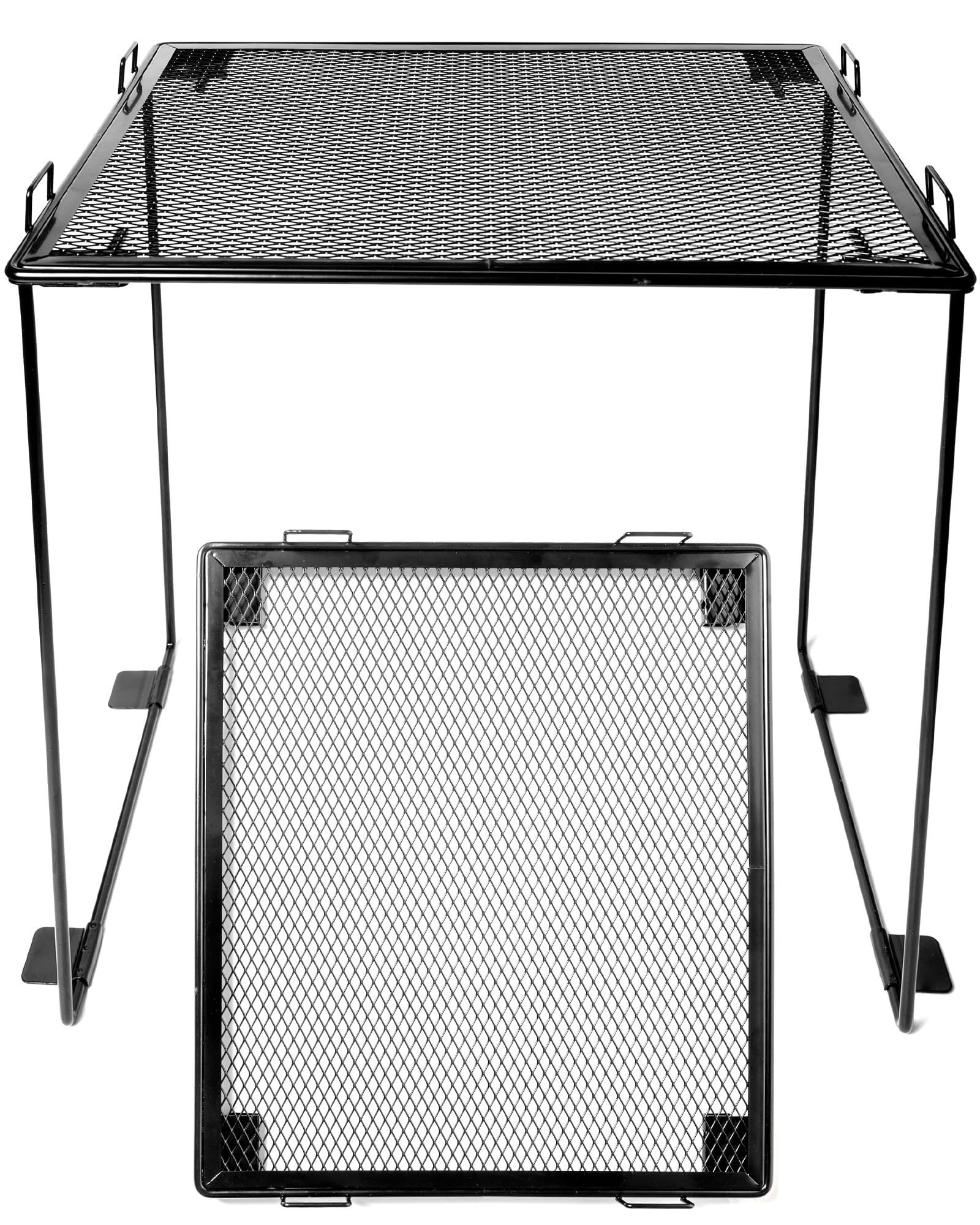 Kitston Metal Locker Shelf for School, Gym, or Work, Stackable, Use Also Under Sink and in Cabinets (Black)