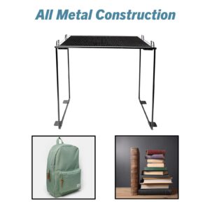 Kitston Metal Locker Shelf for School, Gym, or Work, Stackable, Use Also Under Sink and in Cabinets (Black)
