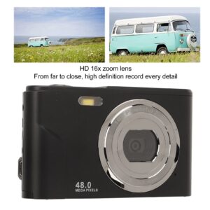 Digital Camera, 1080P HD 2.4 Inch IPS Display Mini Compact Pocket Camera with 16X Zoom, Portable and Rechargeable Video Camera for Adults, Students, Kids, Travel (Star Black)