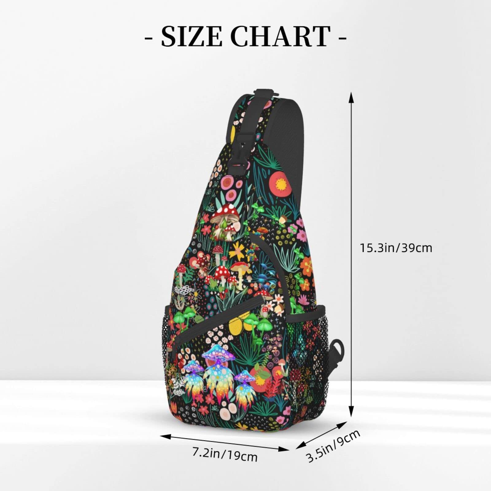 JDEIFKF Mushroom Sling Bag Travel Crossbody Bag Chest Daypack Hiking Shoulder Bag For Men Women