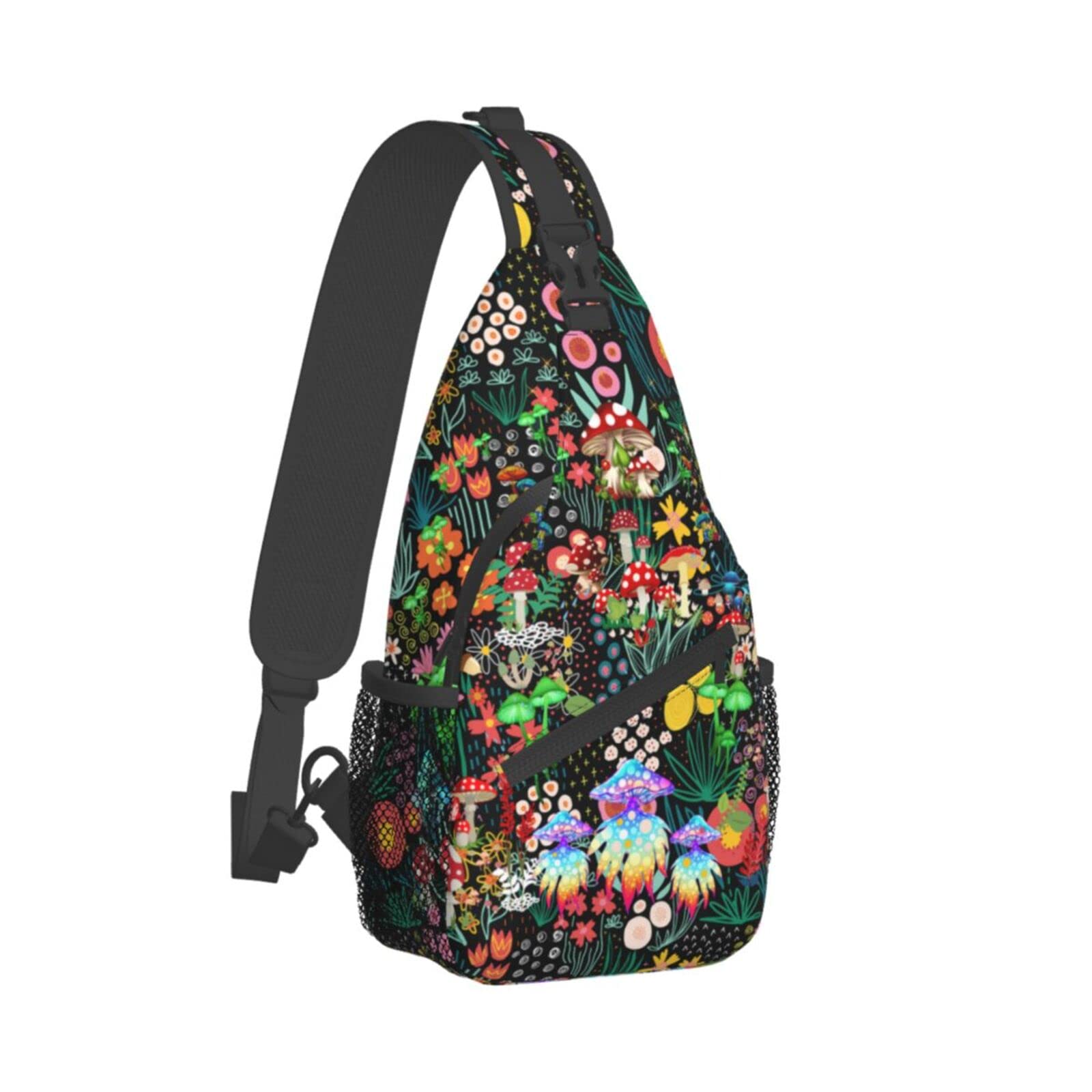 JDEIFKF Mushroom Sling Bag Travel Crossbody Bag Chest Daypack Hiking Shoulder Bag For Men Women