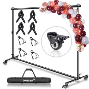 versatile heavy duty backdrop stand, with wheels, 10 * 7ft adjustable photo background stand, banner backdrop stand for parties/photography/birthday/studio