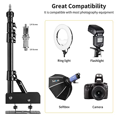 Meking Ring Light Wall Mount Boom Arm 39.37inch/100cm, for Strobe Light, Photography, Softbox, Reflector, Support 180 Degree Rotation