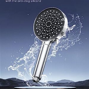 CRTBETLIF Modern 6-Setting Handheld Filtered Shower Head with 70-inch Hose, Chrome, Water Saving, Adjustable, Environmentally Friendly