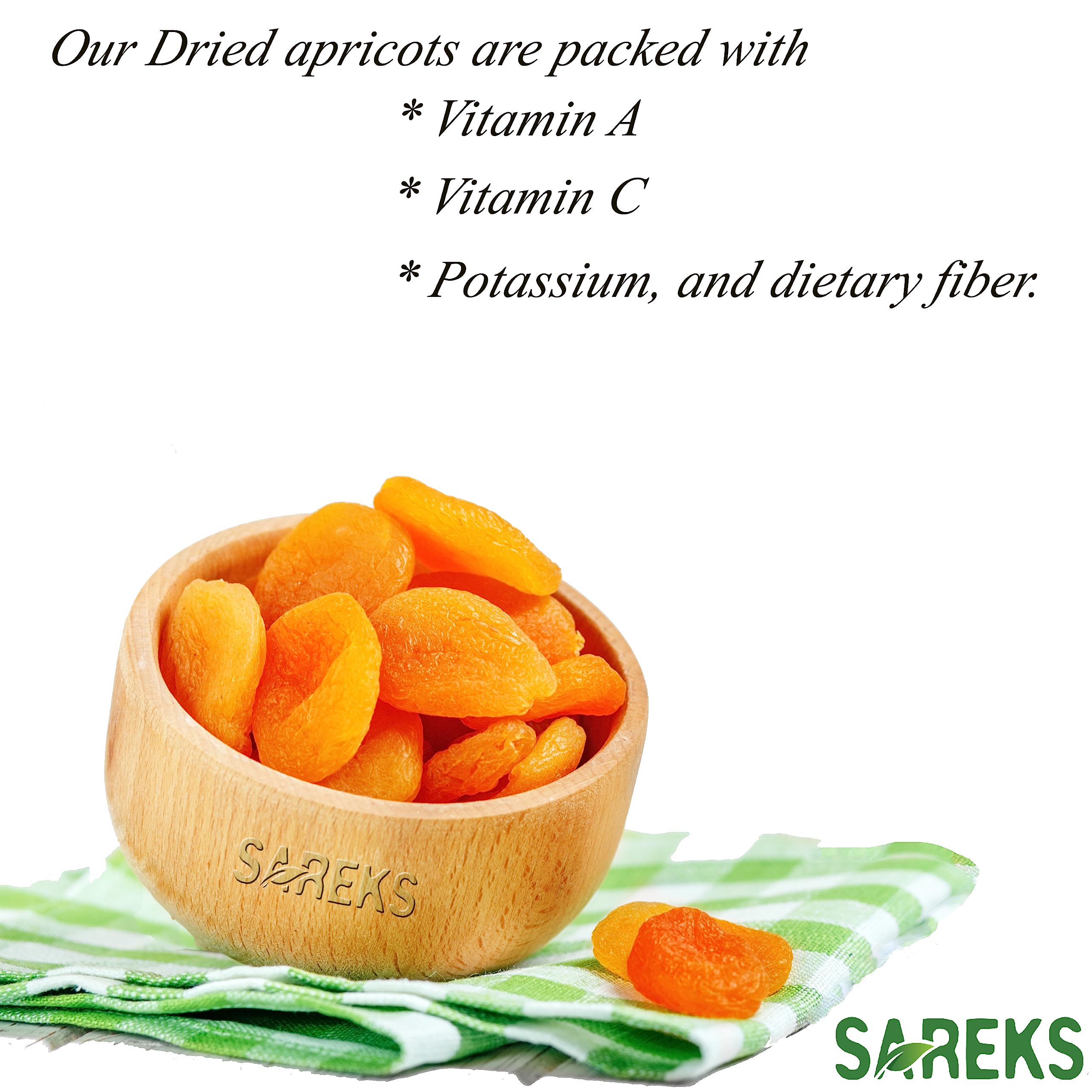 Sareks Premium Dried Apricot 16 oz in Resealable Bag - Unsweetened, Turkish Dry Apricots, Nutrient-Rich Snack with No Added Sugar - Gluten Free- Non-GMO, All Natural