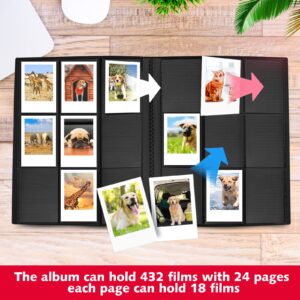 432 Pockets Photo Albums for Polaroid Mini Camera, Fujifilm Instax Mini Camera, for Fujifilm Instax Mini 11 12 9 8 7+ Instant Camera (Black)