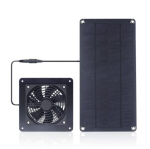 aumotop solar panel fans kit, 3w dc 12v solar panel powered dual fan waterproof outdoor solar exhaust ventilation fan for chicken coops, shed, dog house, greenhouse