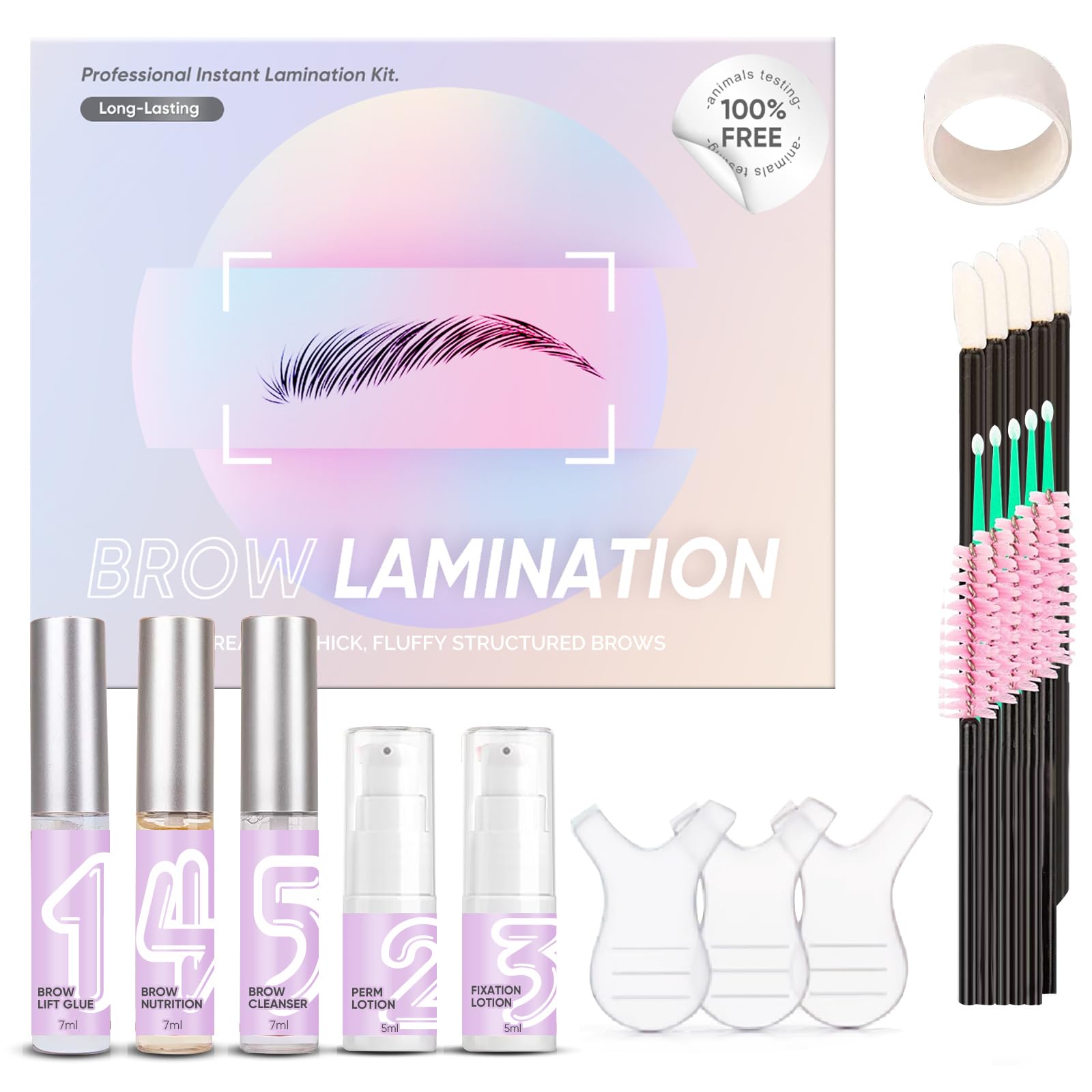 Brow Lamination Kit, At-Home Professional Eyebrow Lamination for Fuller and Thicker Brow, 6-8 Weeks Long Lasting Results