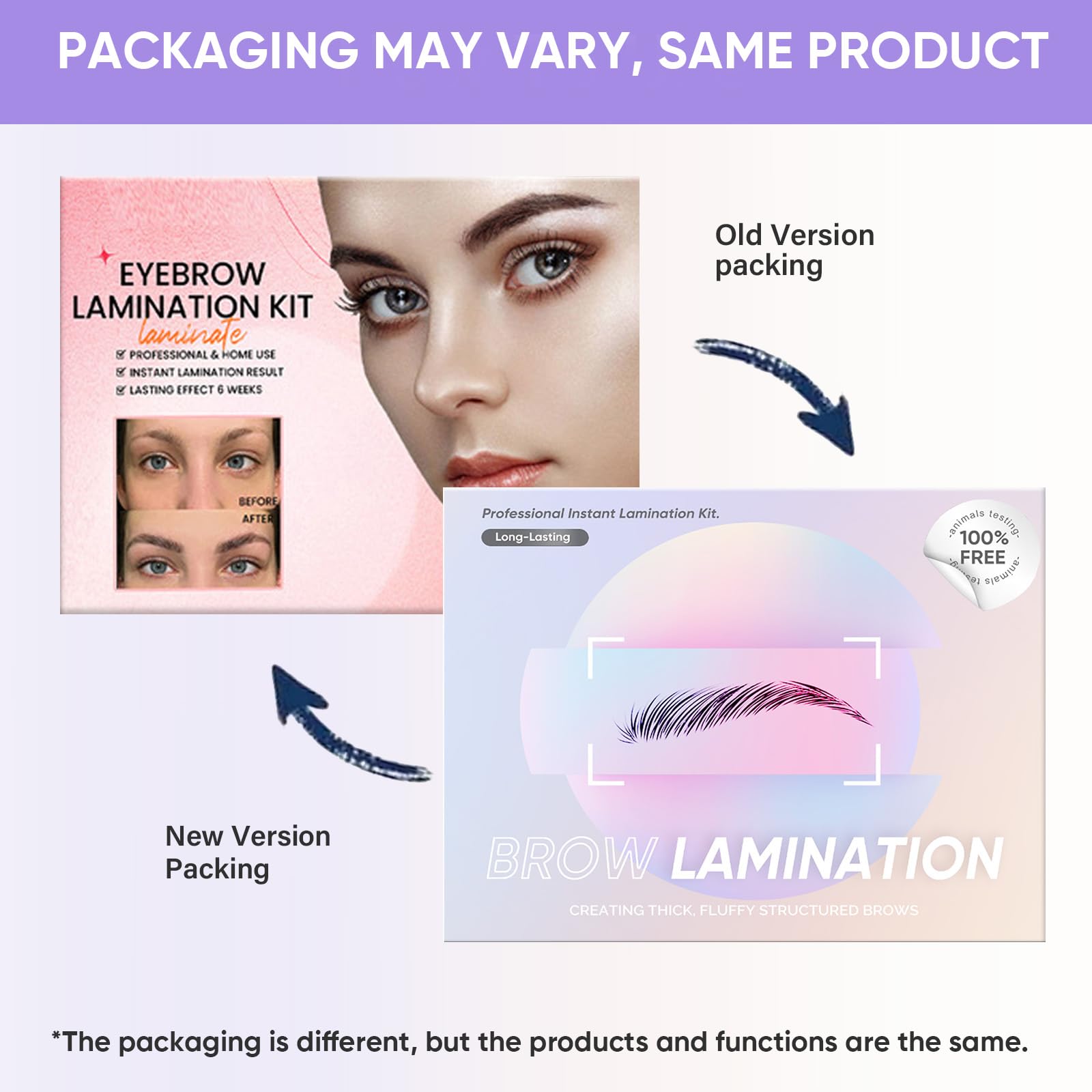 Brow Lamination Kit, At-Home Professional Eyebrow Lamination for Fuller and Thicker Brow, 6-8 Weeks Long Lasting Results