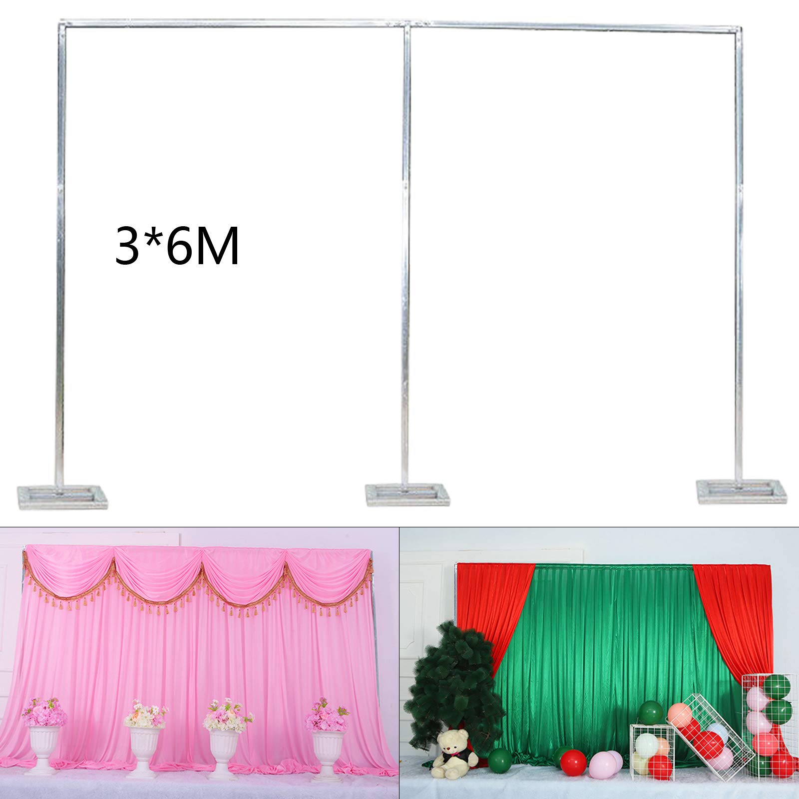 MARTEXBUY 10x20ft Backdrop Stand, Wedding Party Backdrop Stand Pipe Kit Curtain Frame, Professional Background Support, Heavy Duty Backdrop Stand for Wedding Party Celebration Photography Baby Shower