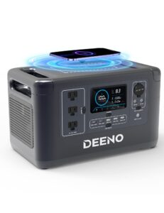 deeno portable power station x1500, 1036wh lifepo4 (lfp) battery, 1500w(peak 3000w) solar generator (solar panel optional) for outdoor camping rvs home use emergency travel