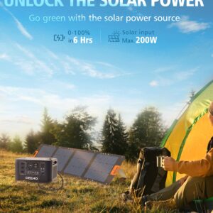 DEENO Portable Power Station X1500, 1036Wh LiFePO4 (LFP) Battery, 1500W(Peak 3000W) Solar Generator (Solar Panel Optional) for Outdoor Camping RVs Home Use Emergency Travel