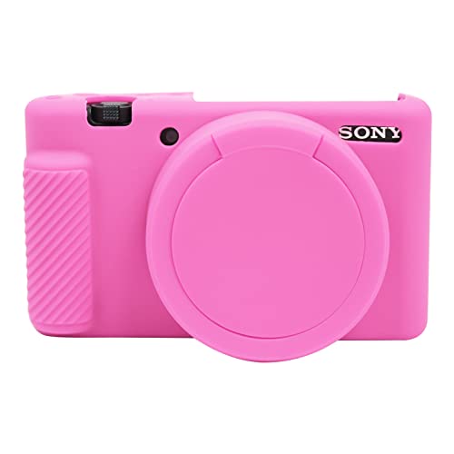 Easy Hood Camera Case for Sony ZV-1 Camera Removable Lens Cover,Anti-Scratch Silicone Soft Camera Case Compatible with Sony ZV-1 ZV1 Camera(Pink)