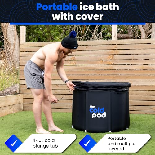 The Cold Pod Ice Bath Tub for Athletes XL: Cold Plunge Tub Outdoor with Cover,116 Gallons Capacity Portable Ice Bath Plunge Pool by The Cold Pod,Easy Install