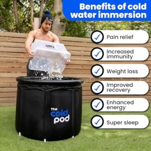 The Cold Pod Ice Bath Tub for Athletes XL: Cold Plunge Tub Outdoor with Cover,116 Gallons Capacity Portable Ice Bath Plunge Pool by The Cold Pod,Easy Install