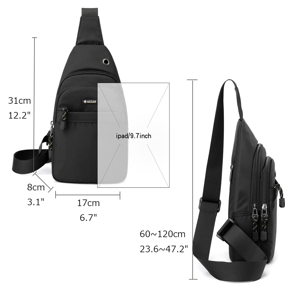 Sling Bag for Men Women Small Shoulder Chest Bag Nylon Waterproof Lightweight MINI Crossbody Daypack for Hiking Camping Outdoor Sports