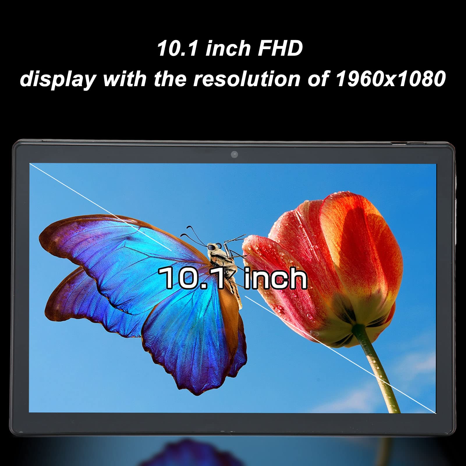 GOWENIC Android 12 Tablet, 10.1 Inch 1080P FHD Tablet with 8GB RAM and 256GB ROM 8MP Front and 16MP Rear 7000mAh Battery 4G LTE 5G WiFi Gaming Tablet, Black