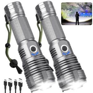 rechargeable flashlights high lumens, 990,000 lumens super bright led flashlight,powerful flash light with 5 modes, waterproof flashlights for camping outdoor emergency hiking