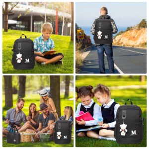 HengQiYu Boys and Girls Insulated Lunch Bag Set Backpack, Youth School Backpack, Children's Backpack, Laptop Backpack (Black)