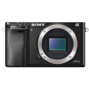 Sony Alpha a6000 Mirrorless Camera with 16-50mm Lens (ILCE6000L/B) + 64GB Card + Card Reader + Case + Flex Tripod + Hand Strap + Memory Wallet + Cap Keeper + Cleaning Kit (Renewed)