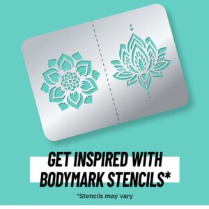 BIC BodyMark Temporary Tattoo Kit: 9 Markers, 5 Stencil Sheets, Inspiration Book