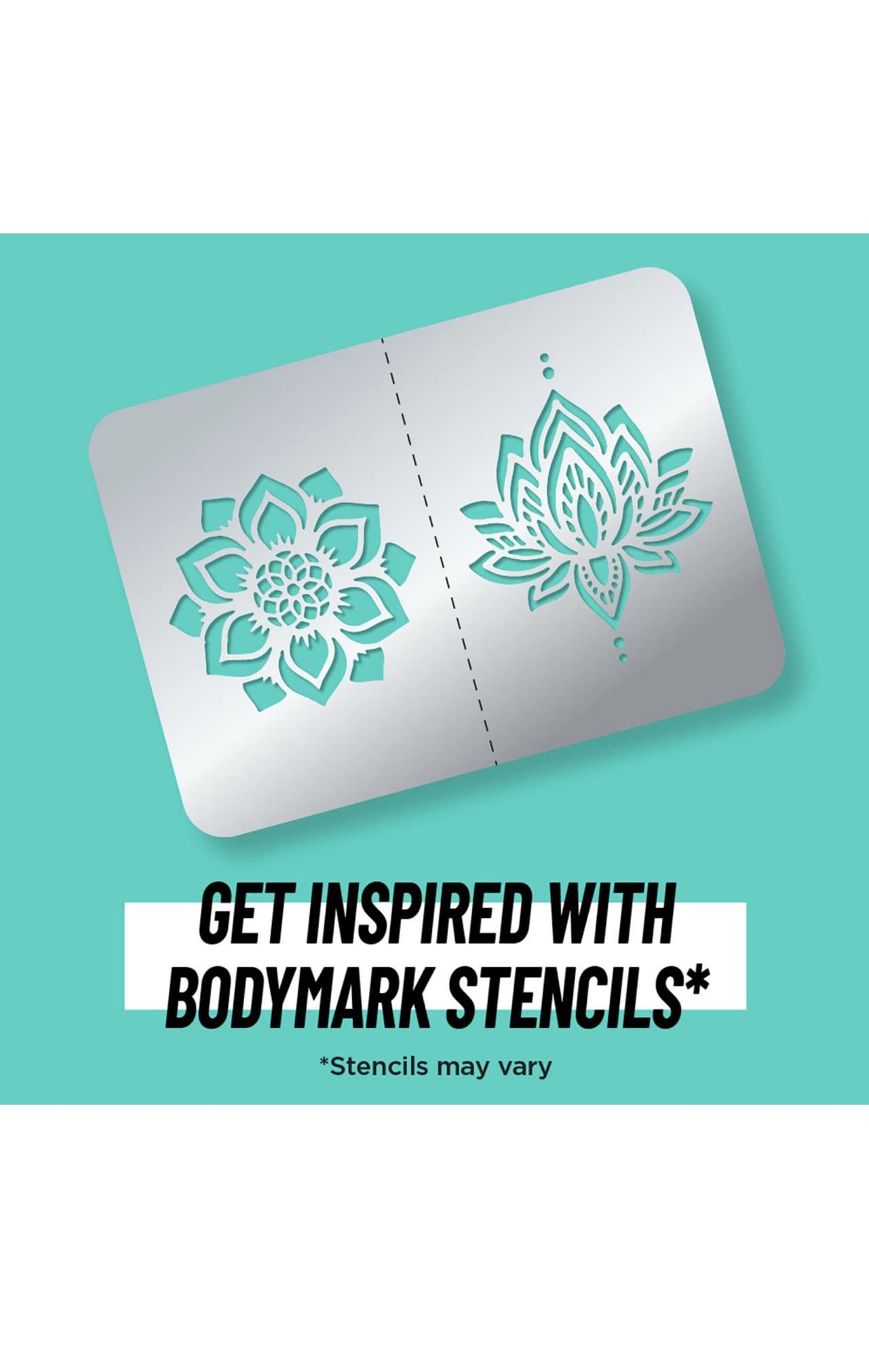 BIC BodyMark Temporary Tattoo Kit: 9 Markers, 5 Stencil Sheets, Inspiration Book