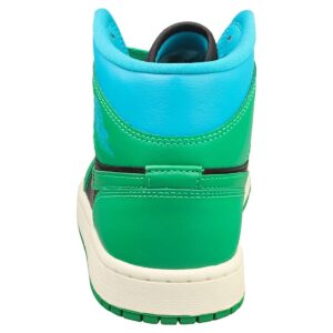 Jordan 1 Mid Women Black/Lucky Green-Aquatone BQ6472-033 9.5