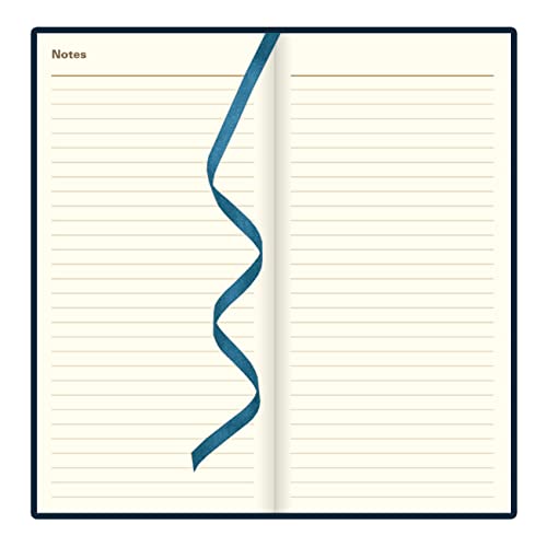 Letts of London Signature Weekly/Monthly Planner, 12 Months, January to December, 2024, Bonded Leather, Slim Size, 6.625" x 3.25", Blue (C38SUBE-24)