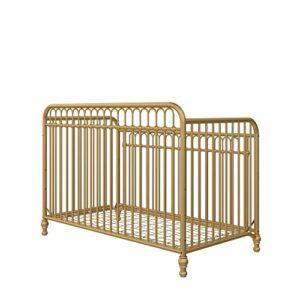 Little Seeds Raven 3-in-1 Convertible Metal Crib, JMPA Certified, Gold