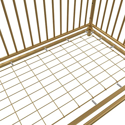 Little Seeds Raven 3-in-1 Convertible Metal Crib, JMPA Certified, Gold