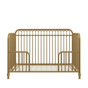 Little Seeds Raven 3-in-1 Convertible Metal Crib, JMPA Certified, Gold