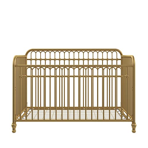 Little Seeds Raven 3-in-1 Convertible Metal Crib, JMPA Certified, Gold