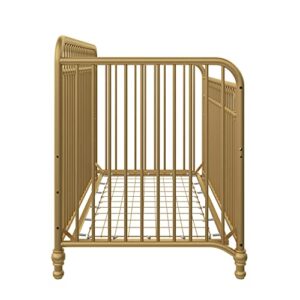 Little Seeds Raven 3-in-1 Convertible Metal Crib, JMPA Certified, Gold