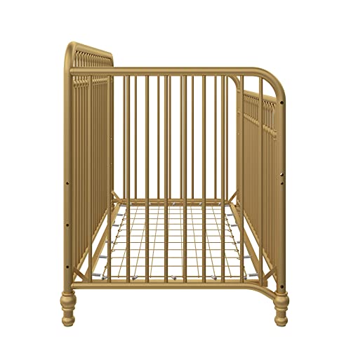 Little Seeds Raven 3-in-1 Convertible Metal Crib, JMPA Certified, Gold